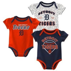 3/6MO GIRL'S 3pc Fan Creeper Set Detroit Tigers